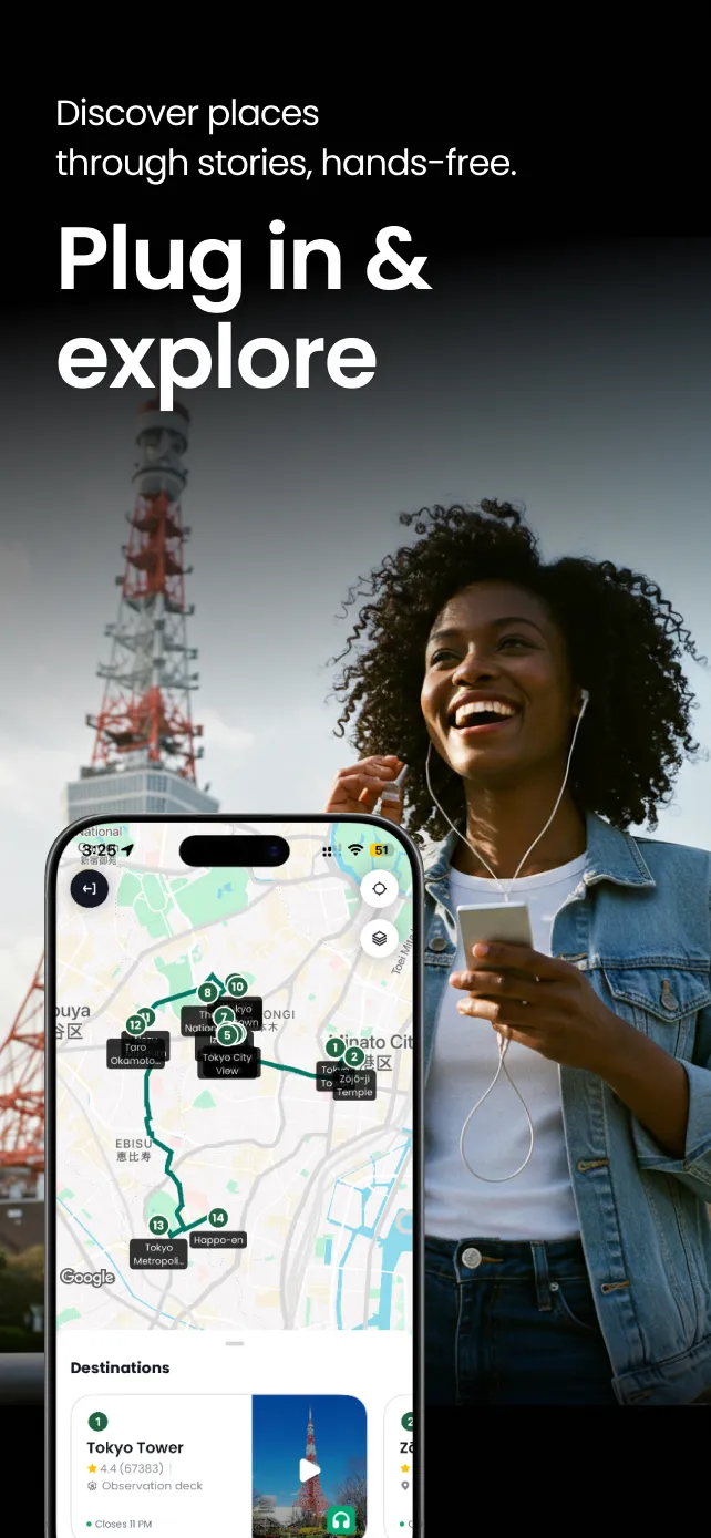 Experience immersive audio tours as you explore new cities on foot.